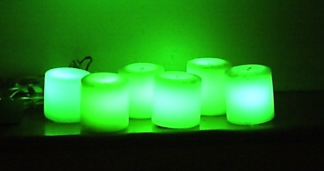 Six homemade LED candles